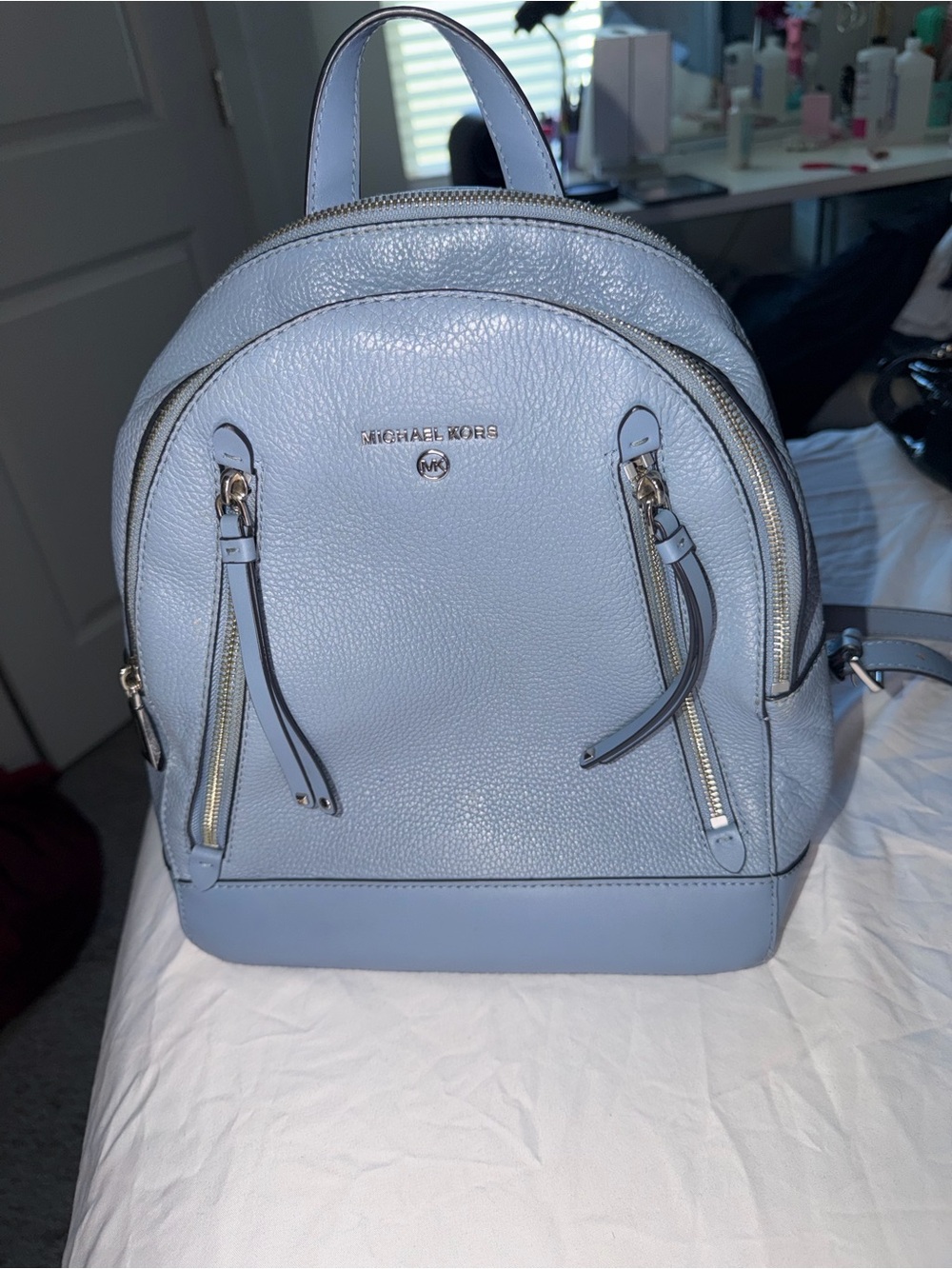 Michael Kors Powder Blue Leather Backpack